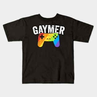 Gaymer Pride LGBT Flag Gay Lesbian Gaming Kids T-Shirt